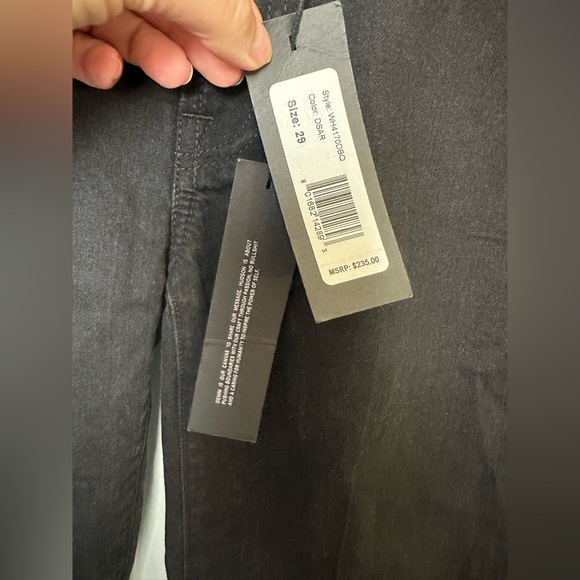 New 7 FOR ALL MANKIND Black Bootcut Denim Jeans Rhinestone Label NWT $235 Dark - Picture 9 of 12